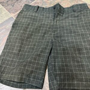 Nike Men's Black Checkered Flat Front Shorts
